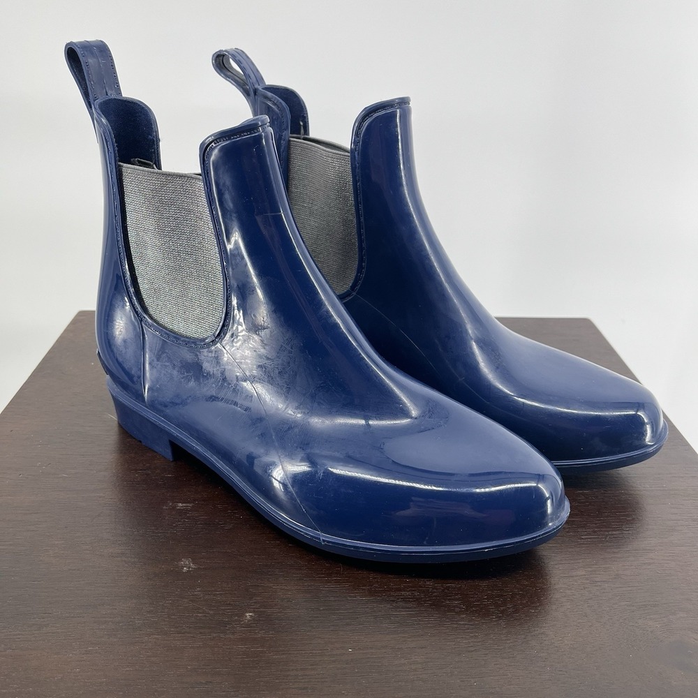 Lauren Ralph Lauren Women's Size 7 Tally Short Rain Boots Ankle Blue Silver